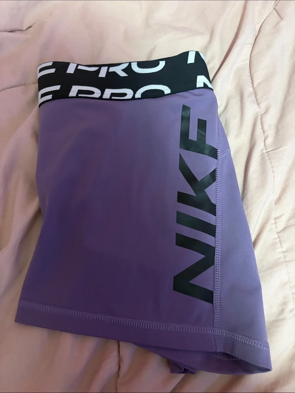 Nike Pro Lavender Women's Bike Shorts with Black Logo Waistband